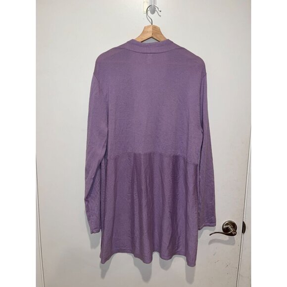 J.Jill Lavender Long Sleeve One Button Wool Blend Cardigan Sweater Women's Size - Picture 4 of 8